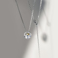 A34607 s925 sterling silver hollowed necklace