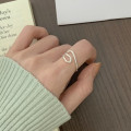 A38809 sterling silver geometric minimalist design ring