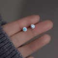 A37310 s925 silver fashion simple circle rhinestone stud earrings elegant stud earrings