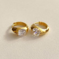 A43204 sterling silver cubic zirconia simple elegant earrings