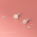 A33162 s925 sterling silver trendy hollowed earrings
