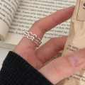 A42720 simple s925 sterling silver bar design unique circle ring