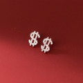 A35561 s925 sterling silver sparkling hollowed earrings