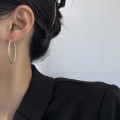 A44266 s925 silver starts unique simple hoop earrings