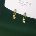 A33923 s925 sterling silver sweet stars star simple chic earrings