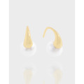 A38879 design minimalist teardrop pearl stud sterling silver s925 quality earrings
