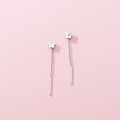 A33664 s925 sterling silver string trendy chic short cute butterfly earrings