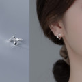 A35498 s925 sterling silver chic simple small trendy weave geometric earrings