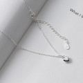 A45036 s925 silver sweet dainty simple rhinestone heart necklace