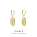 A41331 sterling silver dangle cubic zirconia earrings
