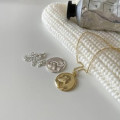 A34622 925 sterling silver gold coin necklace