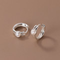 A38105 s925 sterling silver pearl circle design elegant earrings