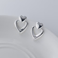 A41520 s925 sterling silver hollowed heart stud trendy sweet design earrings