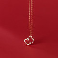 A35391 s925 sterling silver chic simple sweet cute hollowed necklace