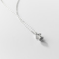 A36936 s925 sterling silver sweet rhinestone rose chic necklace