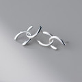 A42119 s925 sterling silver simple stud geometric bar earrings