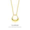 A38612 sterling silver hollowed triangle geometric simple fashion necklace