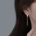 A35448 s925 sterling silver fashion simple square earrings