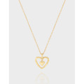 A38696 design wrinkled heart sterling silver s925 quality necklace