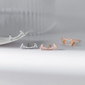 A43237 s925 sterling silver smile stud fashion rhinestone earrings