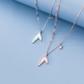 A34110 s925 sterling silver asymmetric necklace