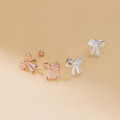A43389 s925 sterling silver rhinestone butterfly stud sweet earrings