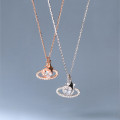 A42884 s925 sterling silver rhinestone heart stars ball trendy fashion necklace