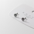 A33804 s925 sterling silver chic vintage unique thai silver circle earrings