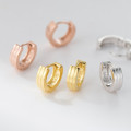 A45980 s925 sterling silver trendy sweet bar stripe ear buckle