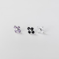 A35606 s925 sterling silver simple chic cross earrings