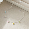 A45750 s925 silver trendy sweet colorful heart charm bracelet