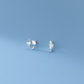 A33877 s925 sterling silver chic simple rhinestone asymmetric cute earrings