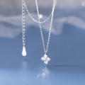 A43858 s925 sterling silver trendy sweet rhinestone cross necklace