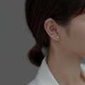 A33141 s925 sterling silver piercing layered hollowed clipon chic short multilayer earrings