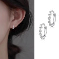 A42994 s925 sterling silver rhinestone heart circle fashion sweet earrings
