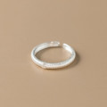 A44689 s925 sterling silver trendy sweet rhinestone matte finish ring