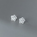 A35540 s925 sterling silver fashion simple hollowed star earrings