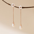 A40698 s925 sterling silver vintage pearl flower stud earrings design earrings