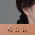 A33911 s925 sterling silver trendy simple double earrings