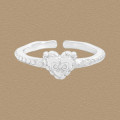 A45894 butterfly heart s925 sterling silver heartshape adjustable ring