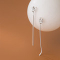 A32280 s925 sterling silver long tassel earrings