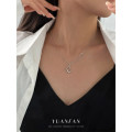 A43063 s925 sterling silver simple grade geometric pendant necklace