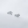 A35803 s925 sterling silver leaf sweet earrings