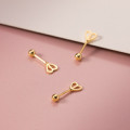 A43694 s925 silver trendy sweet heart hollowed stud cute earrings