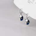 A35934 s925 sterling silver silver chic vintage double face mask pendant earrings
