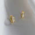 A43922 s925 sterling silver rhinestone hoop simple trendy elegant earrings