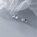 A33125 s925 sterling silver cute stars earrings