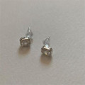 A43704 sterling silver cubic zirconia stud simple elegant earrings