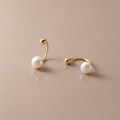 A36598 s925 sterling silver pearl cute earrings