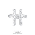 A43419 sterling silver initial unique fashion gold metal geometric ring